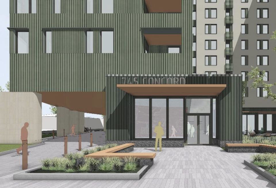 A rendering of 745 Concord Ave. in Alewife.