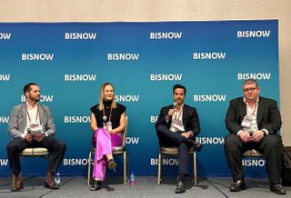 Citrin Cooperman’s Brian Torres, Capital One Commercial Real Estate’s Maggie Burke, Slate Asset Management’s Anthony Candela, Forman Capital’s Ben Jacobson at Bisnow’s South Florida Commercial Real Estate Finance Conference on Nov. 30, 2023. 