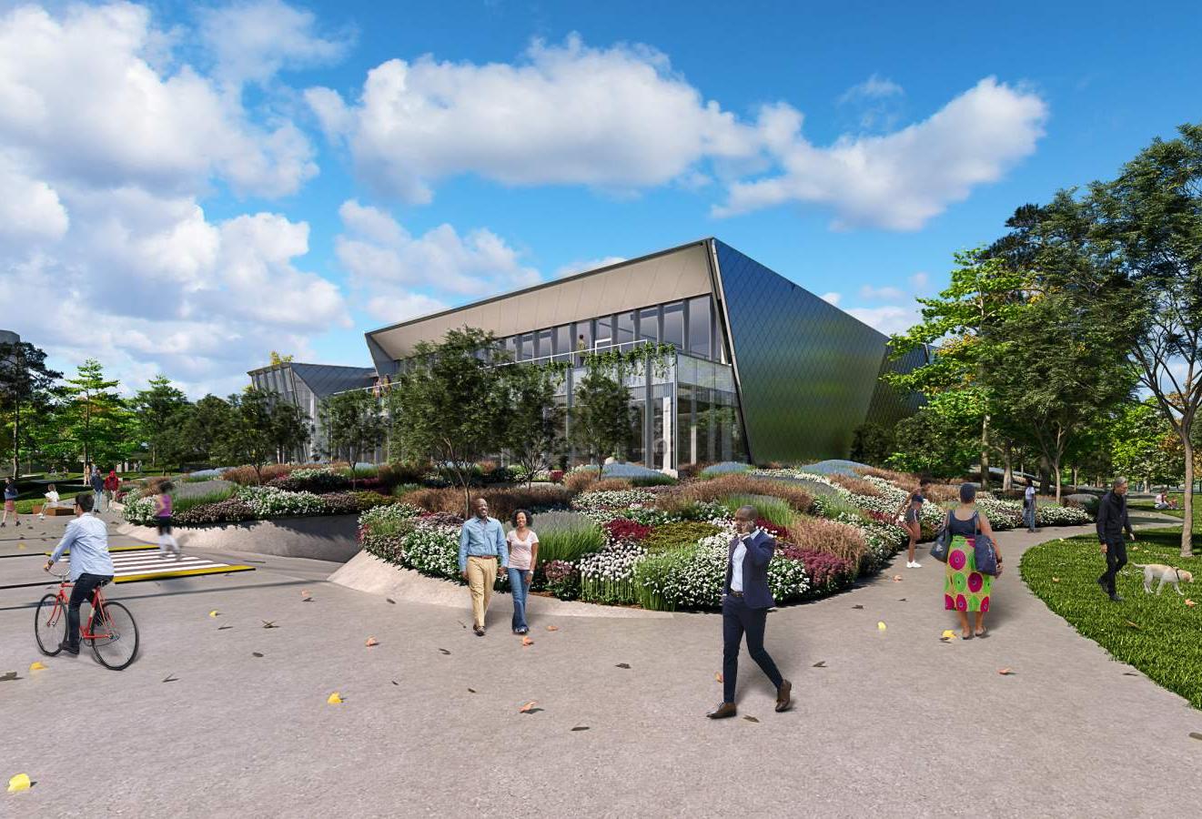 Drawing of the exterior of the Obama Presidential Center