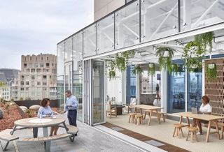 rendering of indoor/outdoor office space