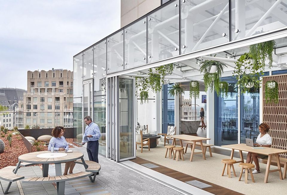 rendering of indoor/outdoor office space