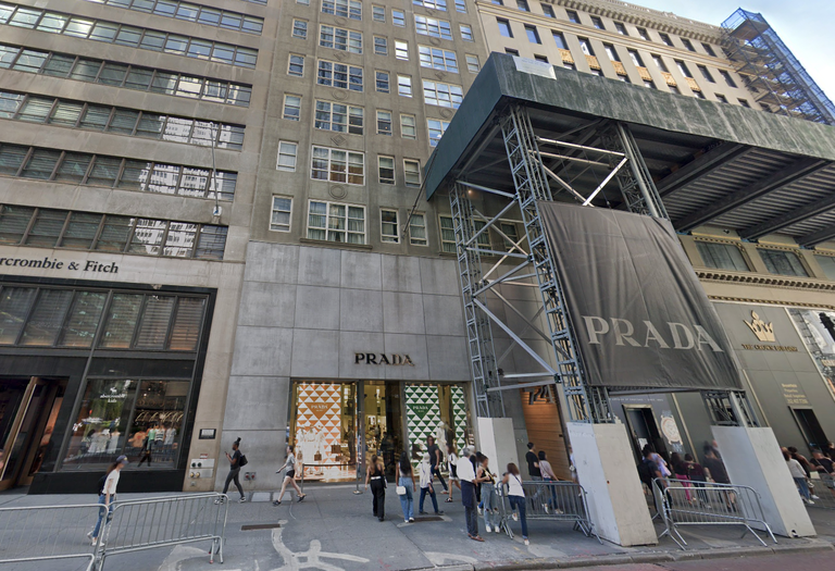 Prada's flagship store at 720 Fifth Ave., which it is buying for $425M. 