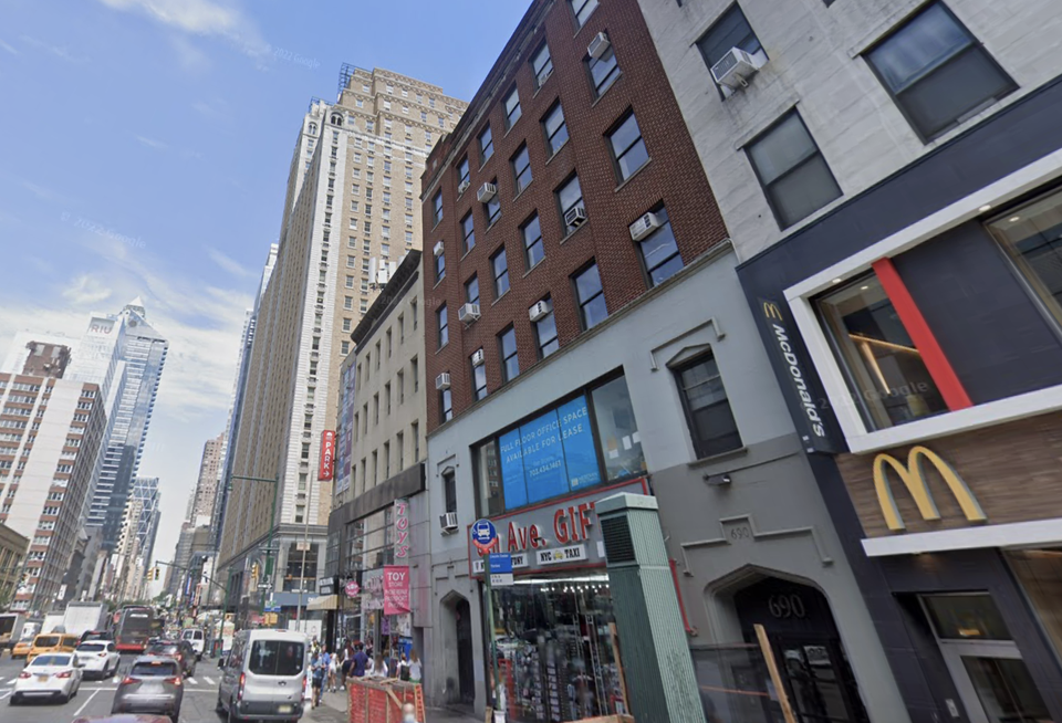 One block away from Times Square, the Row NYC hotel sits amid gift stores and restaurants on Eight Avenue in Midtown Manhattan.