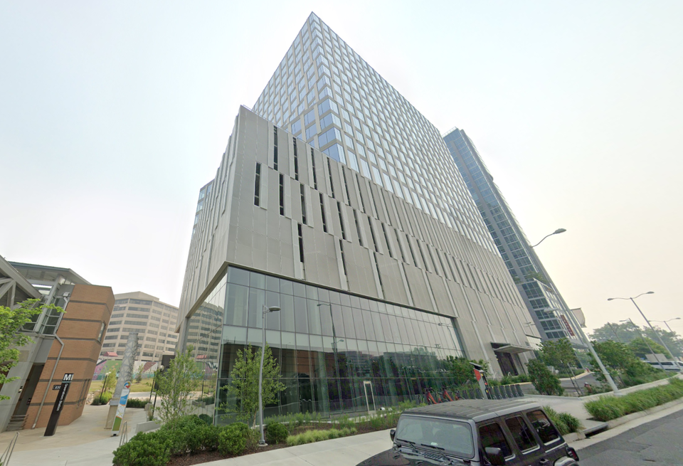 The Tysons Central office building, next to the Greensboro Metro station, remains fully vacant.
