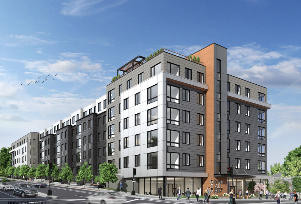 A rendering of 525 LINC in Allston.