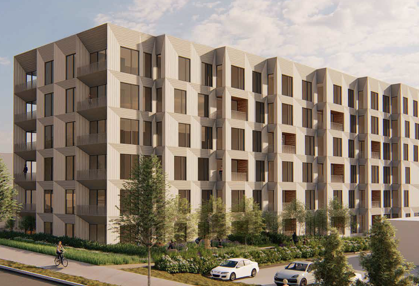 A rendering of The Ballas Groups' approved multifamily project at 44-46 Soldiers Field Place in Brighton.
