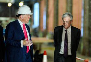 Powell Trump Fed Renovation Tour July 24 _ 2

President Donald Trump tours the Federal Reserve alongside Fed Chair Jerome Powell and Sen. Tim Scott (R-SC), Thursday, July 24, 2025. (Official White House Photo by Daniel Torok)
