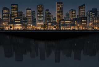 Skyline reflection dark skyline dark reflection