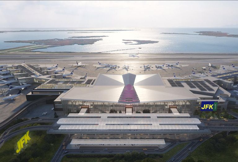 A rendering of the $9.5B planned renovation to John F. Kennedy International Airport