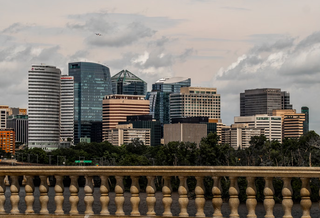 Arlington, VA buildings in the background