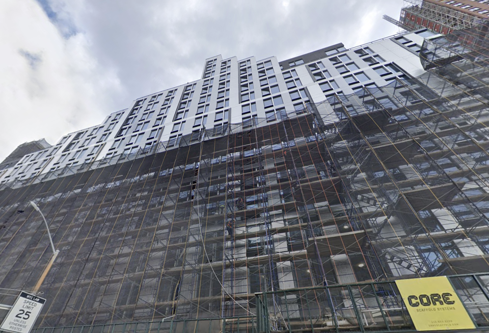 401 W. 207th St. in Manhattan's Inwood neighborhood, where The Jay Group is finishing construction on a 273-unit residential building.