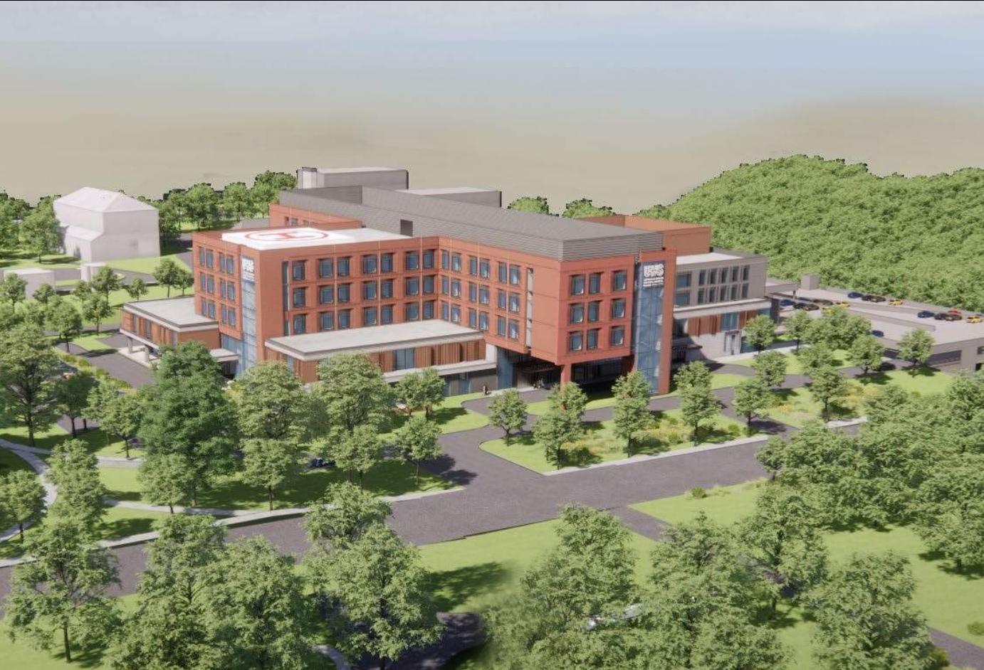 Rendering of new hospital at St. Elizabeths East