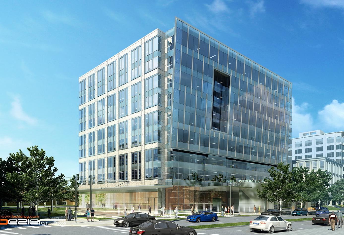 A rendering of 3901 Fairfax Drive, a planned office development in Arlington, Virginia
