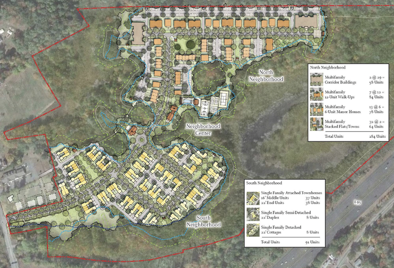 A layout of the proposed development on Elm Street in Amesbury.