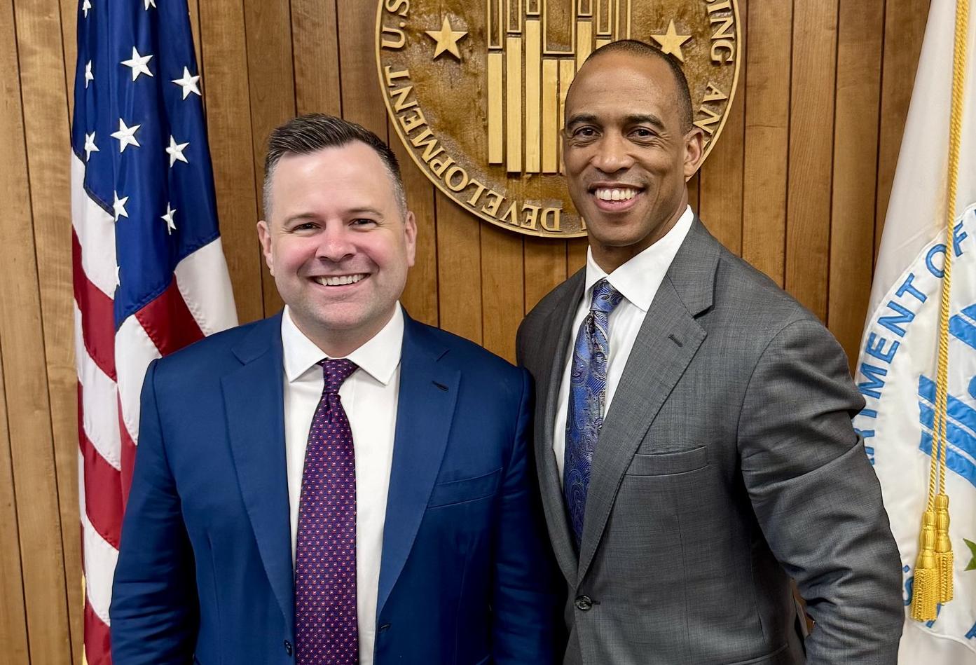 Bill Pulte, the nominee to lead the Federal Housing Finance Agency, and Secretary of Hoousing and Urban Development Scott Turner in February 2025. Bill Pulte, the nominee to lead the Federal Housing Finance Agency, and Secretary of Housing and Urban Development Scott Turner in February 2025.