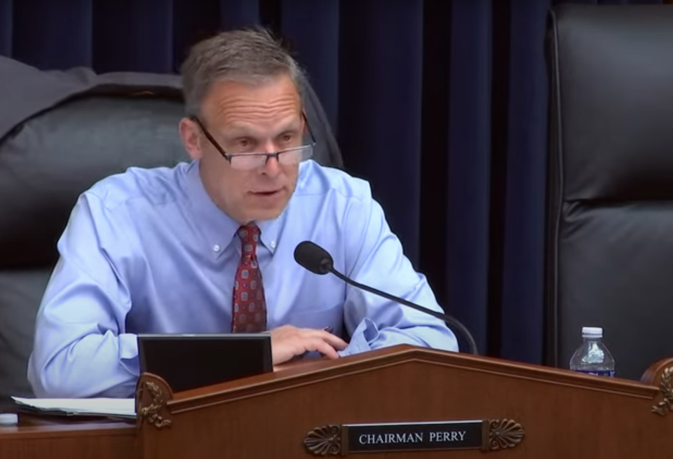 Rep. Scott Perry, chair of the House Committee on Transportation & Infrastructure, at a July hearing with GSA officials.
