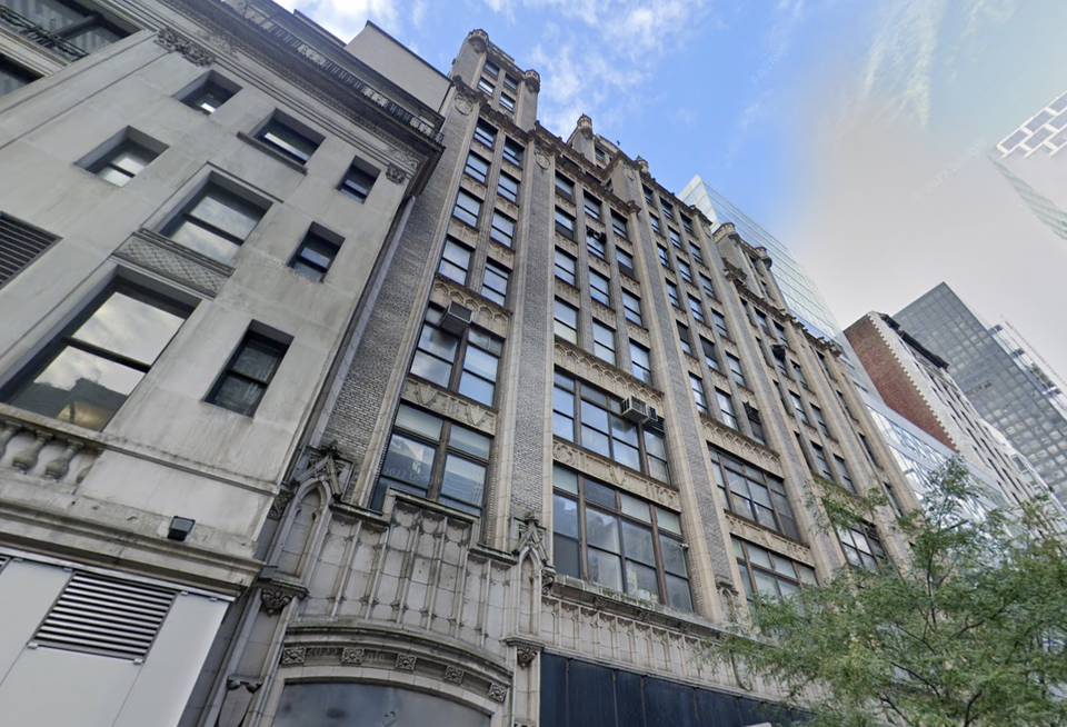 The office property located at 2 West 46th St., where Triangle Assets and investor Faraj Srour scored a refinancing agreement worth $101.5M.