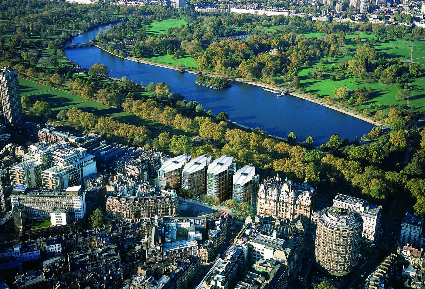 One Hyde Park looks out on to the famous central London Royal Park — but the architecture means nosey passersby can't see in.