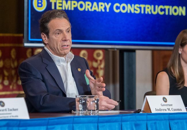 Gov. Andrew Cuomo gives a press conference March 17, 2020, amid the coronavirus pandemic.