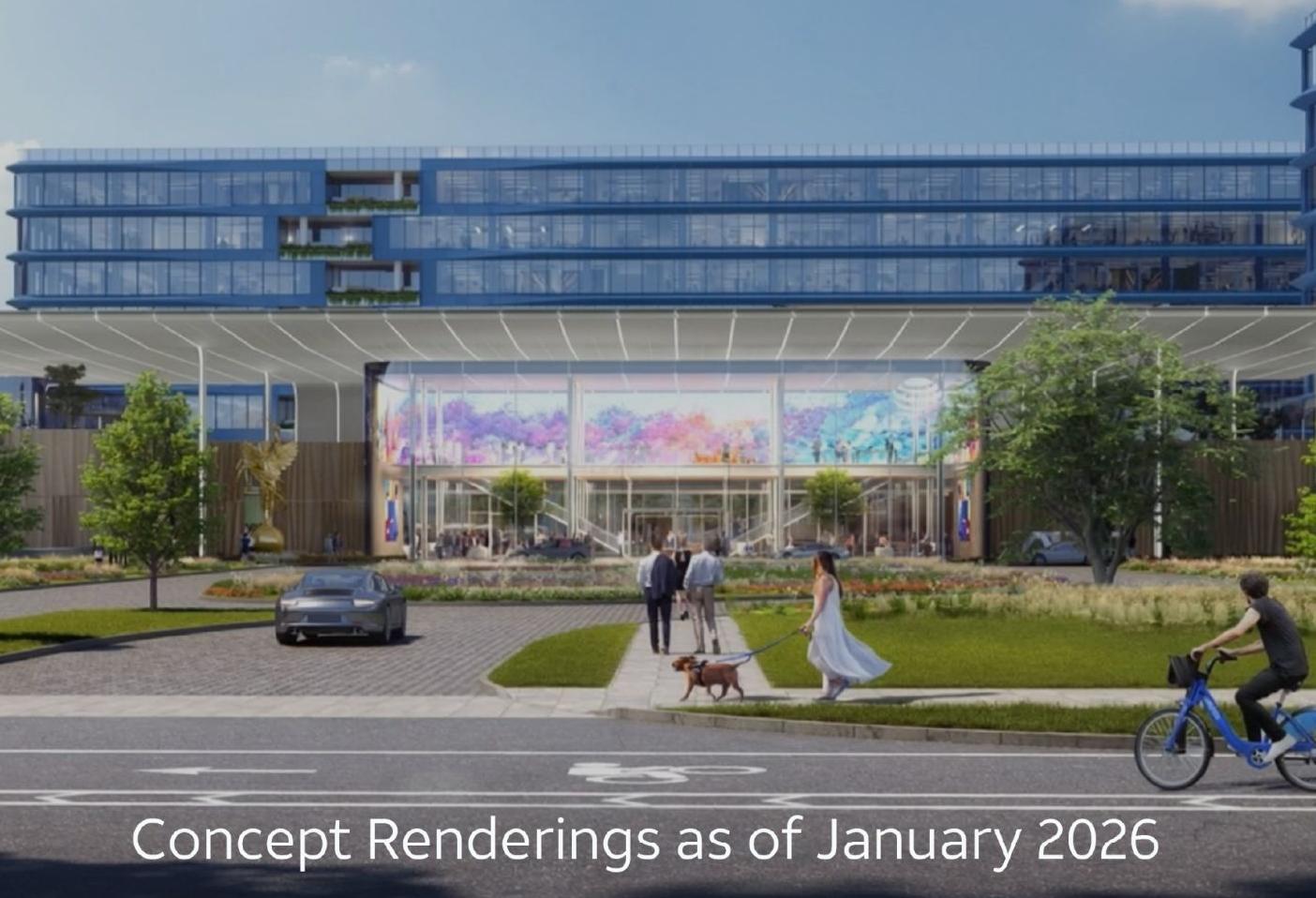 Rendering of AT&T Plano headquarters campus.