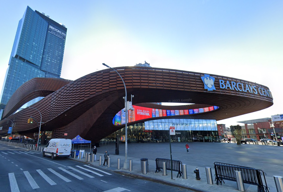 The Barclay Center, an earlier phase of the Pacific Park megadevelopment. The project's remaining phases have run into trouble in recent years.