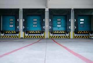 Docks at an industrial site,