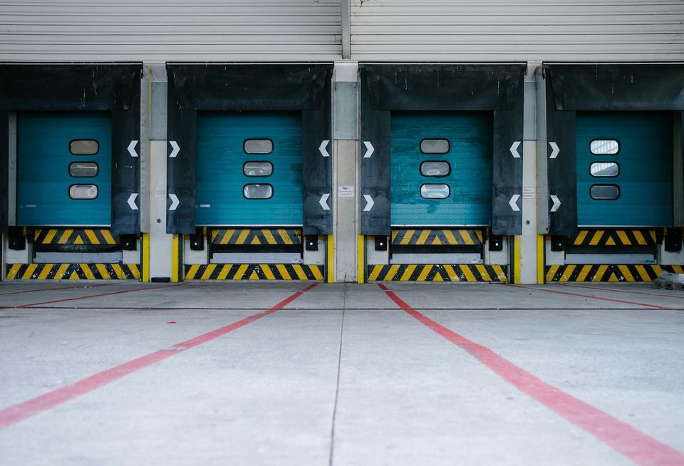 Docks at an industrial site,