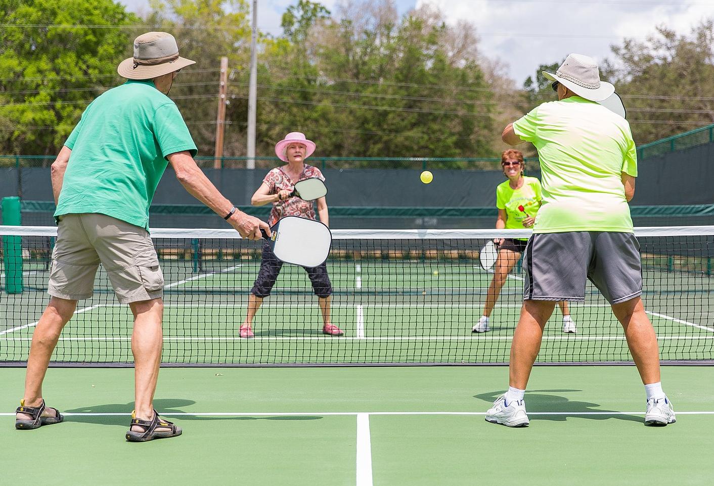 Pickleball Outdoors via Wikimedia Commons