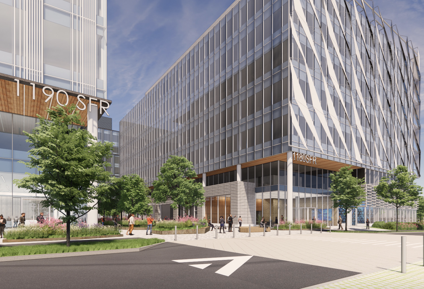 A rendering of the approved 700K SF project at the WBZ-TV Studio site in Allston.