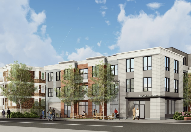 A rendering of the 72-unit 150 Centre St. development in Dorchester