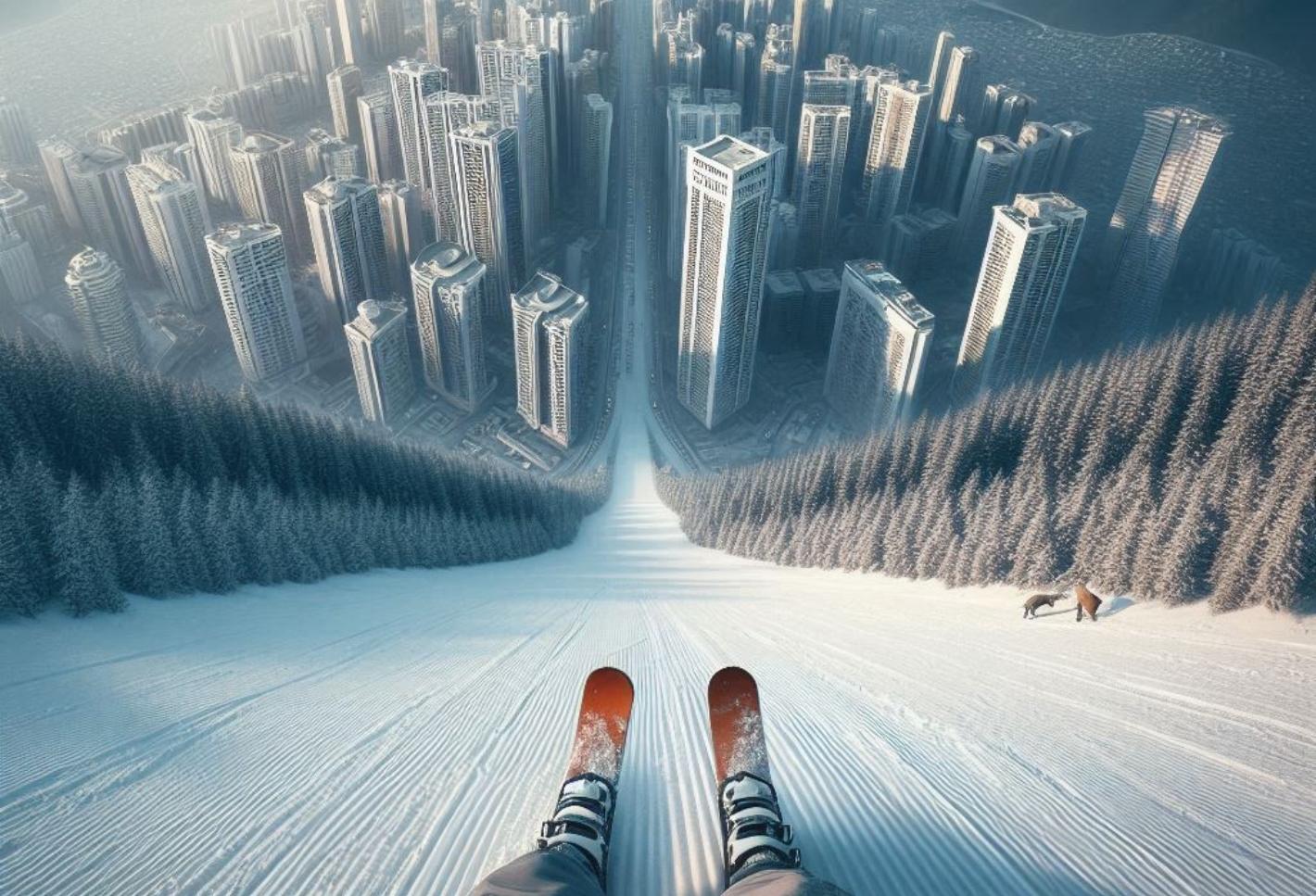 Ski Slope Into a City