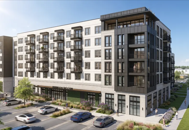 Rendering of the 435-unit community to be built at 5550 Lyndon B. Johnson Freeway in Dallas.