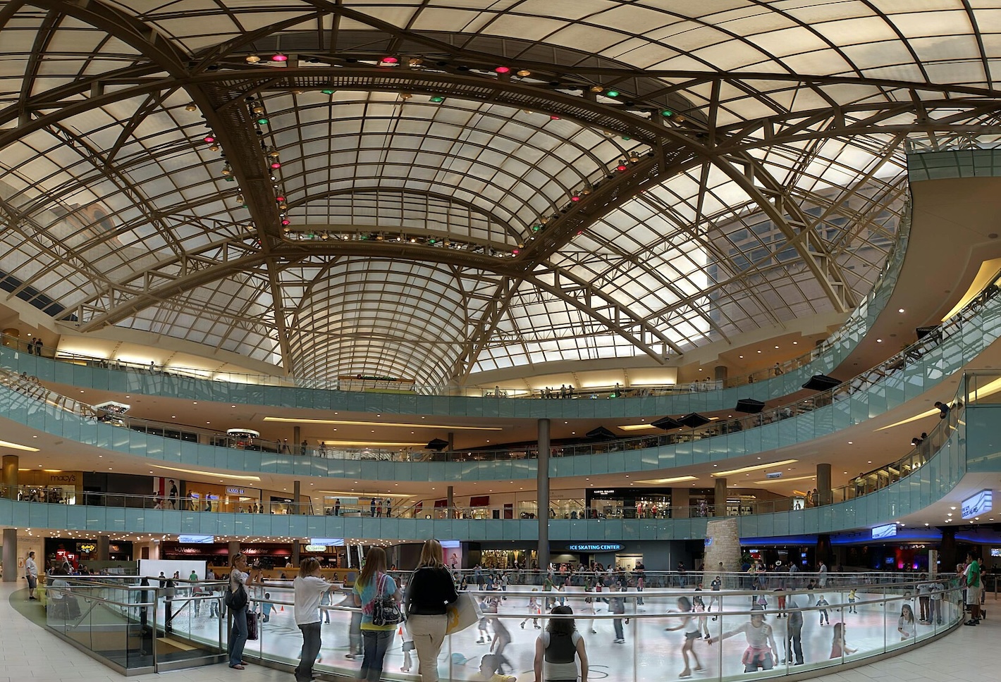 View from the ice rink level at Galleria Dallas.