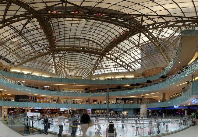 View from the ice rink level at Galleria Dallas.