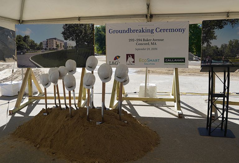 A groundbreaking ceremony at 292-294 Baker Ave. in Concord