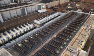 The roof of a data center