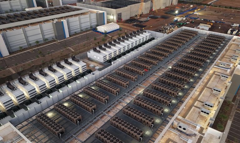 The roof of a data center