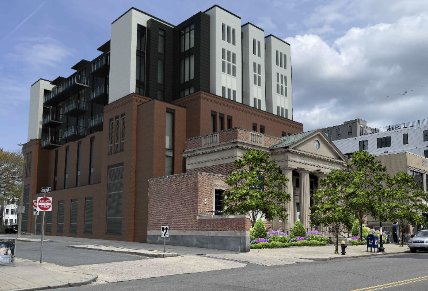 Cedarwood Development proposed an adaptive reuse project at the site of a former South Boston Savings Bank in South Boston.