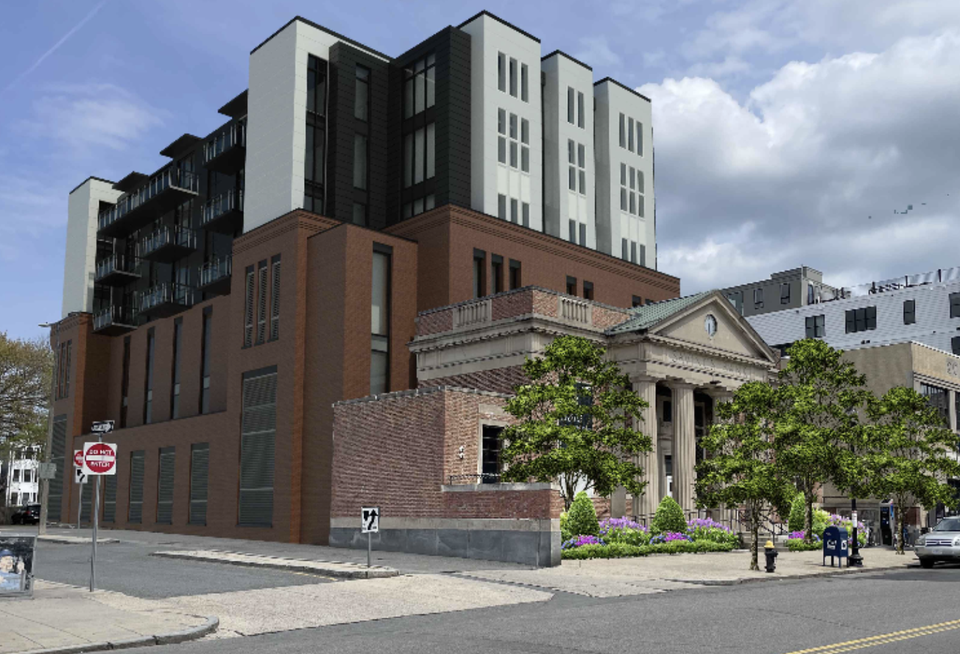 Cedarwood Development proposed an adaptive reuse project at the site of a former South Boston Savings Bank in South Boston.