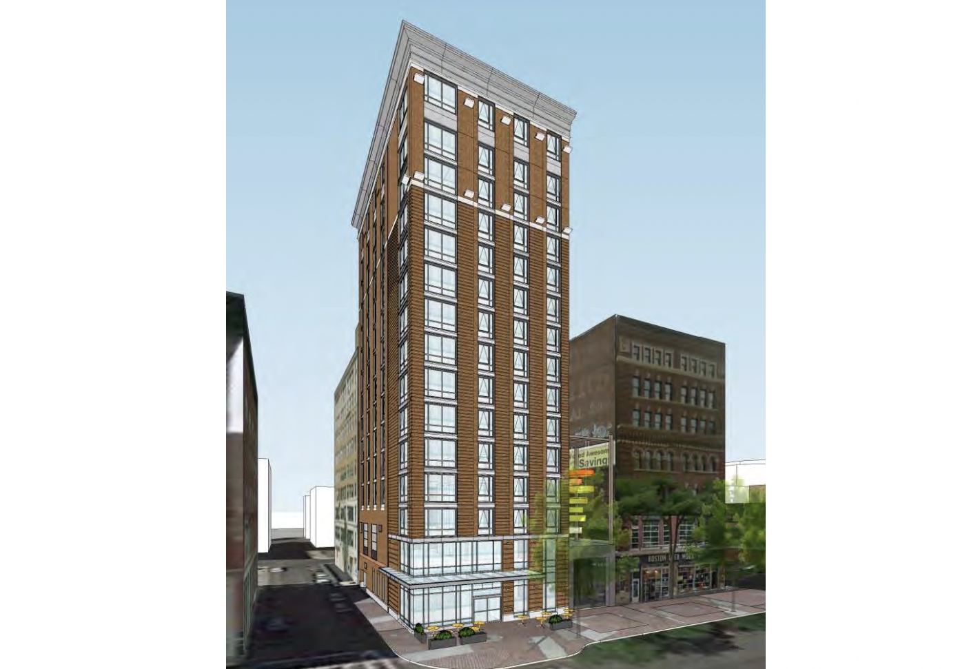 Rendering of the 104 Canal St. hotel. 