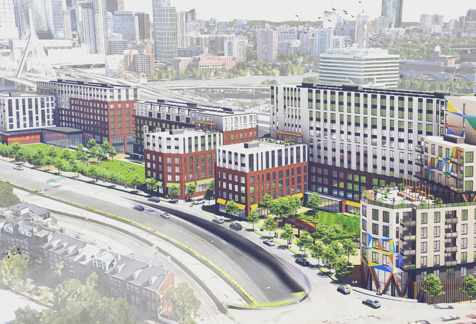 A rendering of Trinity Financial's Austin Street redevelopment in Charlestown.