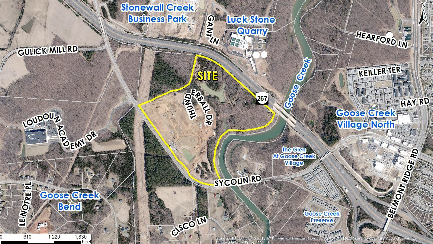 The Loudoun County site where Compass Data Centers is planning the True North data center campus. 