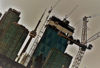 Downtown Toronto cranes