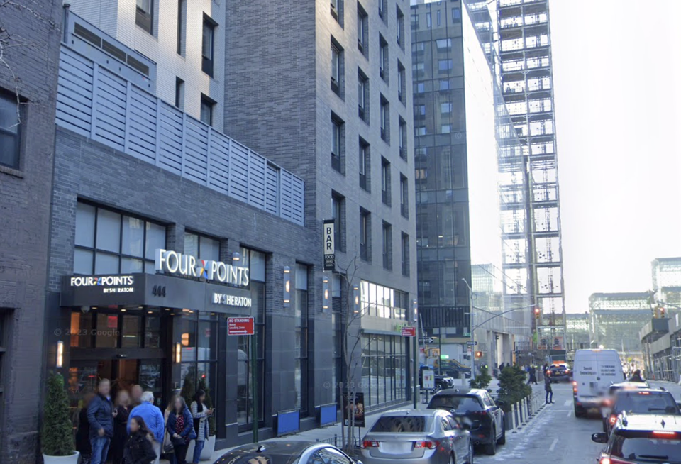The Four Points By Sheraton Manhattan Midtown West hotel, located at 444 10th Ave., is projected to owe Local Law 97 fines starting in 2024.