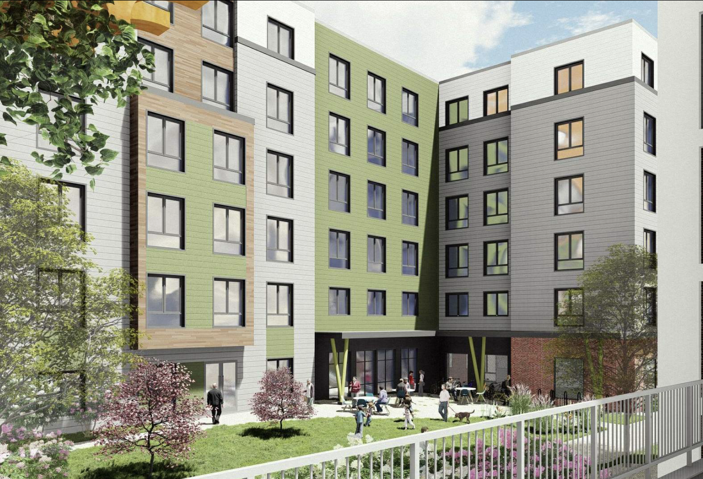 A rendering of The Community Builders' 127 Amory St. development in Jamaica Plain.