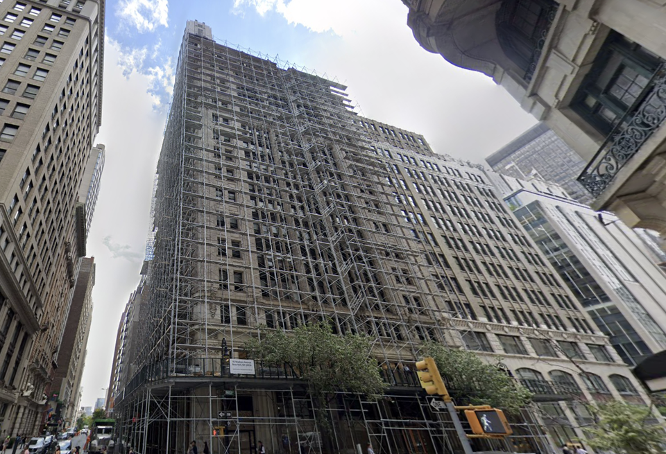 95 Madison Ave., under scaffolding in September 2024.