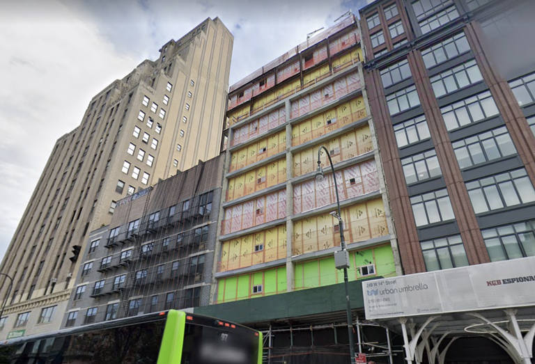 The under-construction condo building that will become Fine Properties of New York's Elisa condo building, which this week scored a $35M loan from  Maxim Capital Group.
