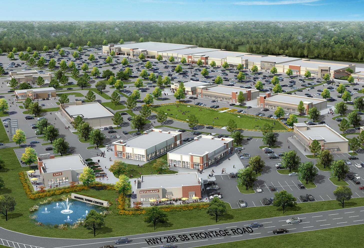 A rendering of the 273-acre Manvel Town Center in Manvel, south of Houston.