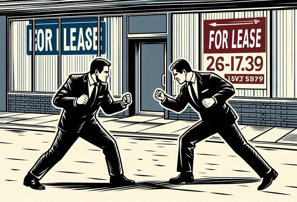 Men Fighting Out Front of A Store