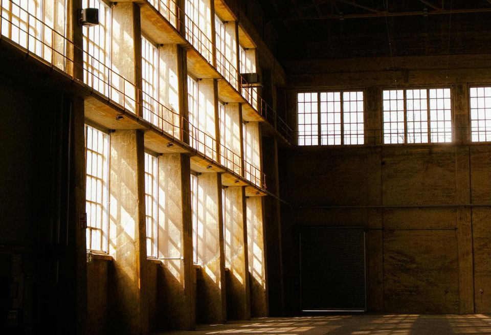 empty warehouse dark shadow warehouse